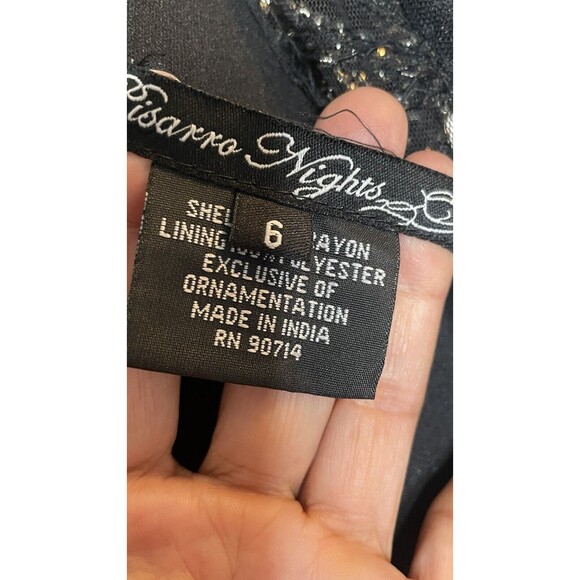 Pisarro Nights Beaded Mesh Column Gown Carbon 6 - Picture 8 of 15